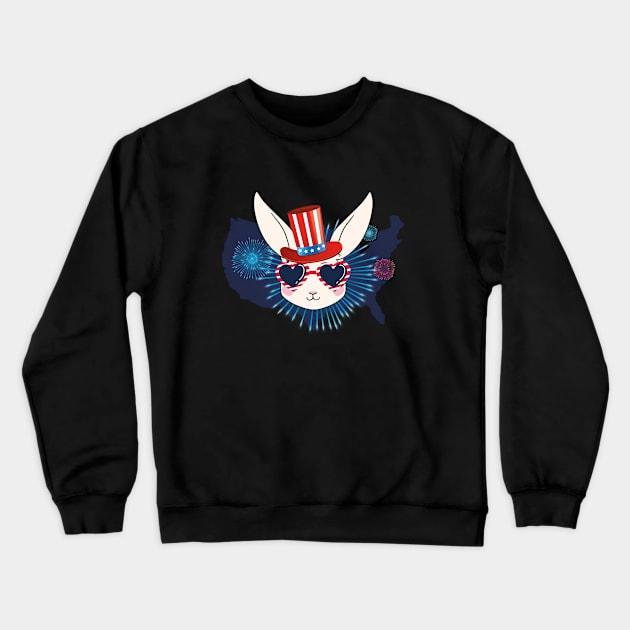 bunny american style Crewneck Sweatshirt by youki